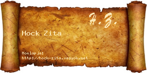 Hock Zita névjegykártya